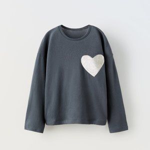 ZARA BABY POCKETED HEART T-SHIRT Size 9-12 months